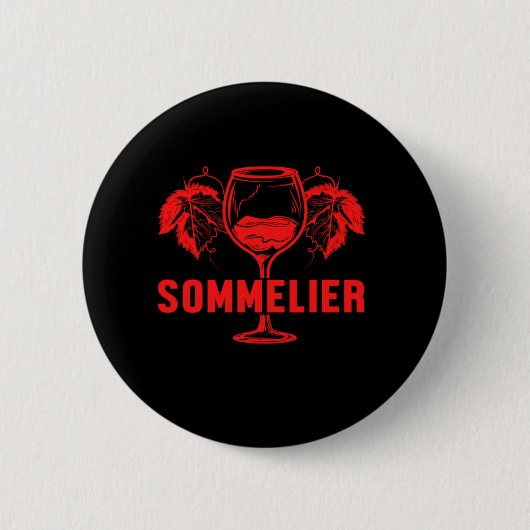 Sommelier Wine Glas Grapes Winemaker Roter Wein Ge Button (Vorderseite)