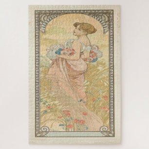 Sommer 1900: Ein Jugendstil von Mucha Puzzle
