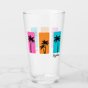 Sommer 1980er Jahre Palm Tree Vintag Vibes Glas