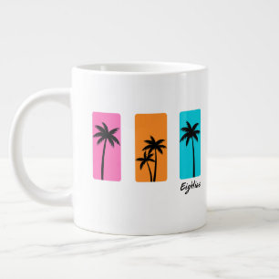 Sommer 1980er Palmen Vintage Vibes Jumbo-Tasse