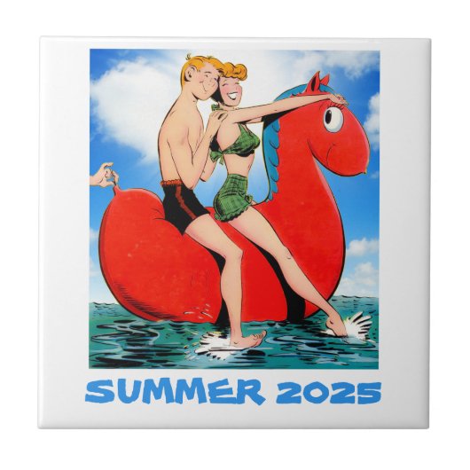 Sommer 2025 Beach Fun! Marble Stone Untersetzer (Vorderseite)