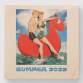 Sommer 2025 Beach Fun! Marble Stone Untersetzer (Vorderseite)