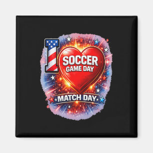 Sommer 2026 Fußball-Spieltag Game Day Ich liebe Fu Magnet