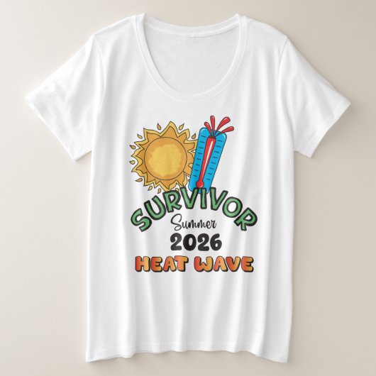 Sommer 26 Hitzewelle Damen Basic Plus Größe  Große Größe T-Shirt (Design vorne)