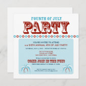 Sommer 4. Juli Party/Cookout Einladung (Vorne/Hinten)