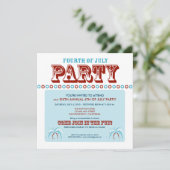 Sommer 4. Juli Party/Cookout Einladung (Stehend Vorderseite)