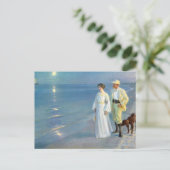 Sommer Abend am Strand in Skagen, P.S. Kroyer Postkarte (Stehend Vorderseite)