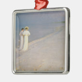 Sommer-Abend auf dem Skagen südlichen Strand Silbernes Ornament (Links)