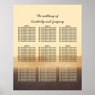 Sommer Abend Rustikales Waldland Hochzeitssitze Poster