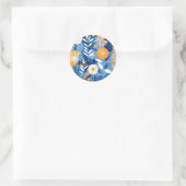 Sommer Abstrakt botanisch Runder Aufkleber (Tasche)