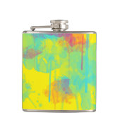 Sommer abstrakter Spaß Wasserfarbe Spritzer Flachmann (Vorderseite)