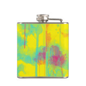 Sommer abstrakter Spaß Wasserfarbe Spritzer Flachmann (Rückseite)