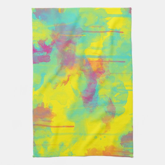 Sommer abstrakter Spaß Wasserfarbe Spritzer Geschirrtuch (Vertikal)