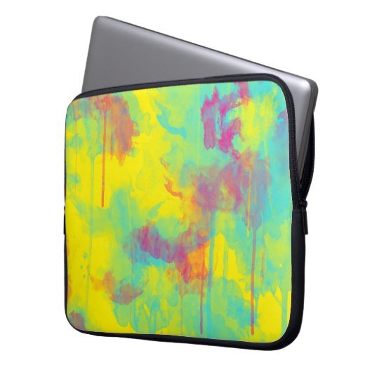 Sommer abstrakter Spaß Wasserfarbe Spritzer Laptopschutzhülle (Vorderseite Links)