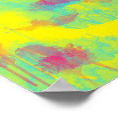 Sommer abstrakter Spaß Wasserfarbe Spritzer Poster (Ecke)