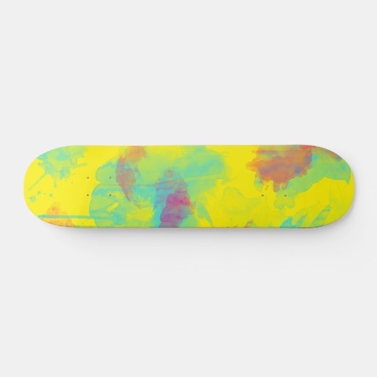 Sommer abstrakter Spaß Wasserfarbe Spritzer Skateboard (Horizontal)