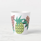 Sommer Abstraktes Obst Wassermelone & Neon Ananas Milchtasse (Vorderseite)