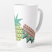 Sommer Abstraktes Obst Wassermelone & Neon Ananas Milchtasse (Rechte Ecke)