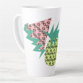 Sommer Abstraktes Obst Wassermelone & Neon Ananas Milchtasse (Linke Ecke)