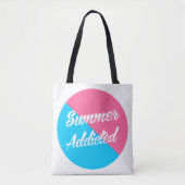 Sommer Addicted, rosa und blau Design Tasche (Vorderseite)