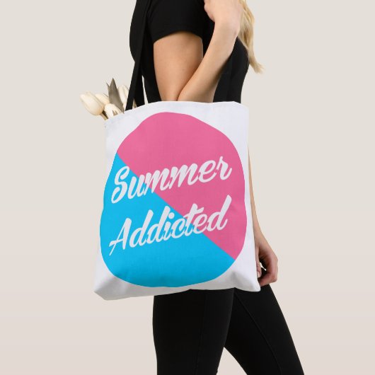 Sommer Addicted, rosa und blau Design Tasche (Von Nahem)