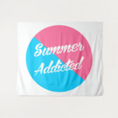 Sommer Addicted, rosa und blau Design Wandteppich (Vorderseite (Horizontal))