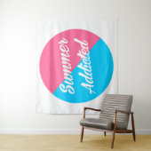 Sommer Addicted, rosa und blau Design Wandteppich (Beispiel)