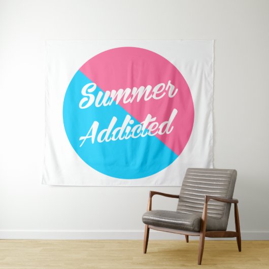 Sommer Addicted, rosa und blau Design Wandteppich (Beispiel (Horizontal))