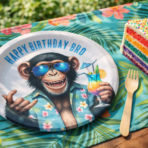 Sommer Affe Alles Gute zum Geburtstag Bruder Somme Pappteller