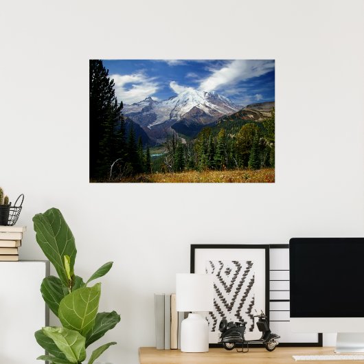 Sommer am Berg Rainier Poster (Heimbüro)