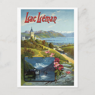 Sommer am Genfersee, Schweiz Postkarte