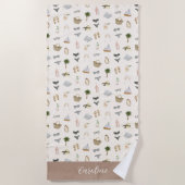 Sommer am Meer: Personalisierte Junggesellinnenabs Strandtuch (Vorderseite)