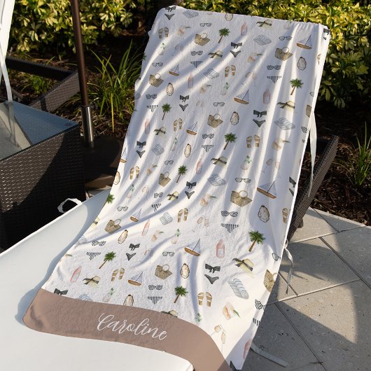 Sommer am Meer: Personalisierte Junggesellinnenabs Strandtuch