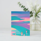 Sommer am Strand Postkarte (Stehend Vorderseite)