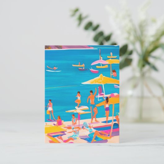 Sommer am Strand Postkarte (Stehend Vorderseite)