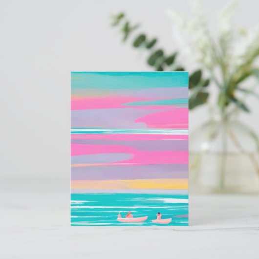 Sommer am Strand Postkarte (Stehend Vorderseite)