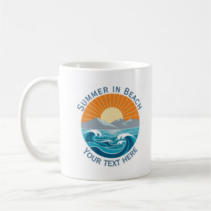 Sommer am Strand Retro-Küsten-Sonnenuntergang Stra Kaffeetasse