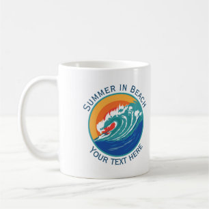 Sommer am Strand Retro-Küsten-Sonnenuntergang Stra Kaffeetasse
