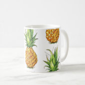 Sommer Ananas Muster, nahtlos Design. Kaffeetasse (VorderseiteRechts)