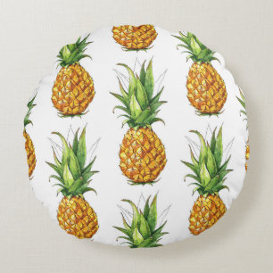 Sommer Ananas Muster, nahtlos Design. Rundes Kissen