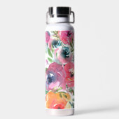 Sommer-Aquarell-Blumen Trinkflasche (Rückseite)