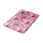 Sommer-Aquarell-Blumenmuster Badematte (Schrägansicht)