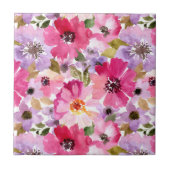 Sommer-Aquarell-Blumenmuster Fliese (Vorderseite)