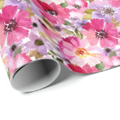 Sommer-Aquarell-Blumenmuster Geschenkpapier (Rolleneckpunkt)