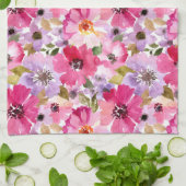 Sommer-Aquarell-Blumenmuster Geschirrtuch (Gefaltet)