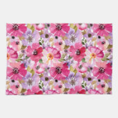 Sommer-Aquarell-Blumenmuster Geschirrtuch (Horizontal)