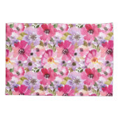 Sommer-Aquarell-Blumenmuster Kissenbezug (Rückseite-Links)