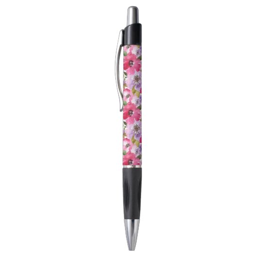 Sommer-Aquarell-Blumenmuster Kugelschreiber (Oberseite (Vertikal))