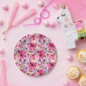 Sommer-Aquarell-Blumenmuster Pappteller (Party)