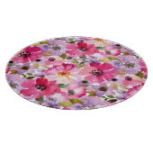 Sommer-Aquarell-Blumenmuster Schneidebrett (Ecke)